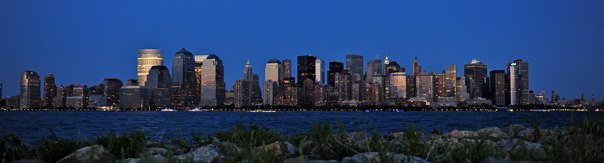 The Manhattan skyline across the water